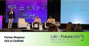 Florian Wegener, CEO of ZAGENO, speaking at Lab of the Future USA