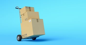 Hand truck with moving boxes