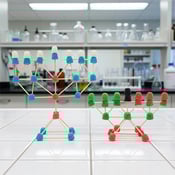 Menorahs made of gumdrops and toothpicks