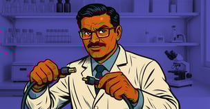 scientist connecting two systems