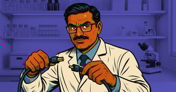 scientist connecting two systems