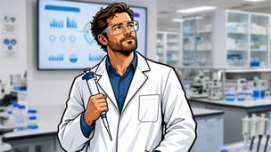 Scientist holding a pipette