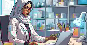 Scientist at desk order lab supplies with AI