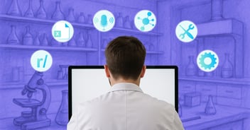 scientist working with lab management tools