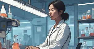 Illustration of scientist during procurement
