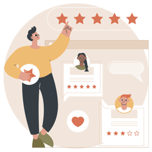 Customer Case Studies-illustration 5 star reviews