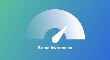 Illustration of meter indicating high brand awareness