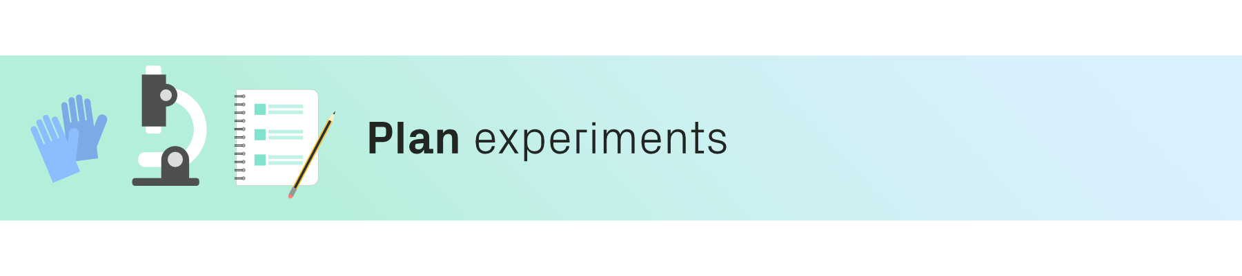 Graphic with text, Plan experiments