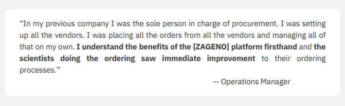 Client case - small biotech saving 2900 hours