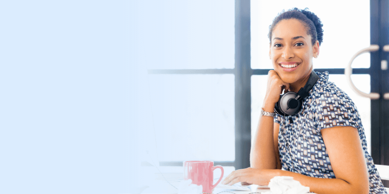 Employee smiling at camera