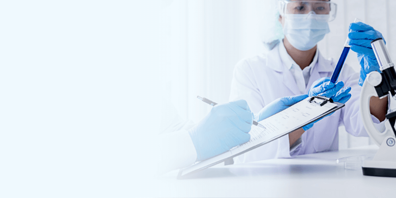 Scientist with checklist