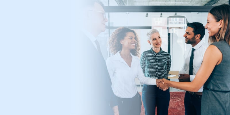 Partners meeting and shaking hands