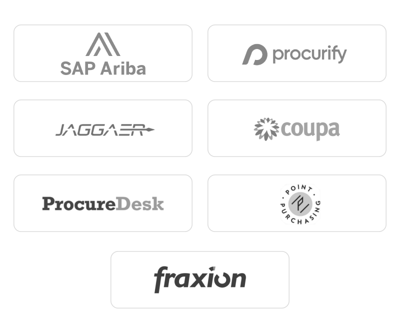Ariba, Procurify, Jagger, Coupa, ProcureDesk, Point Purchasing, Fraxion