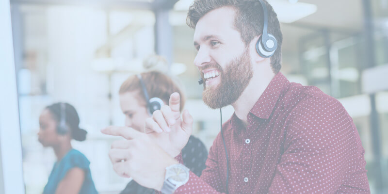 Customer support team on calls to assist