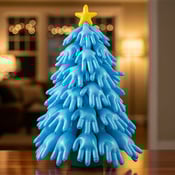 Holiday tree made of gloves