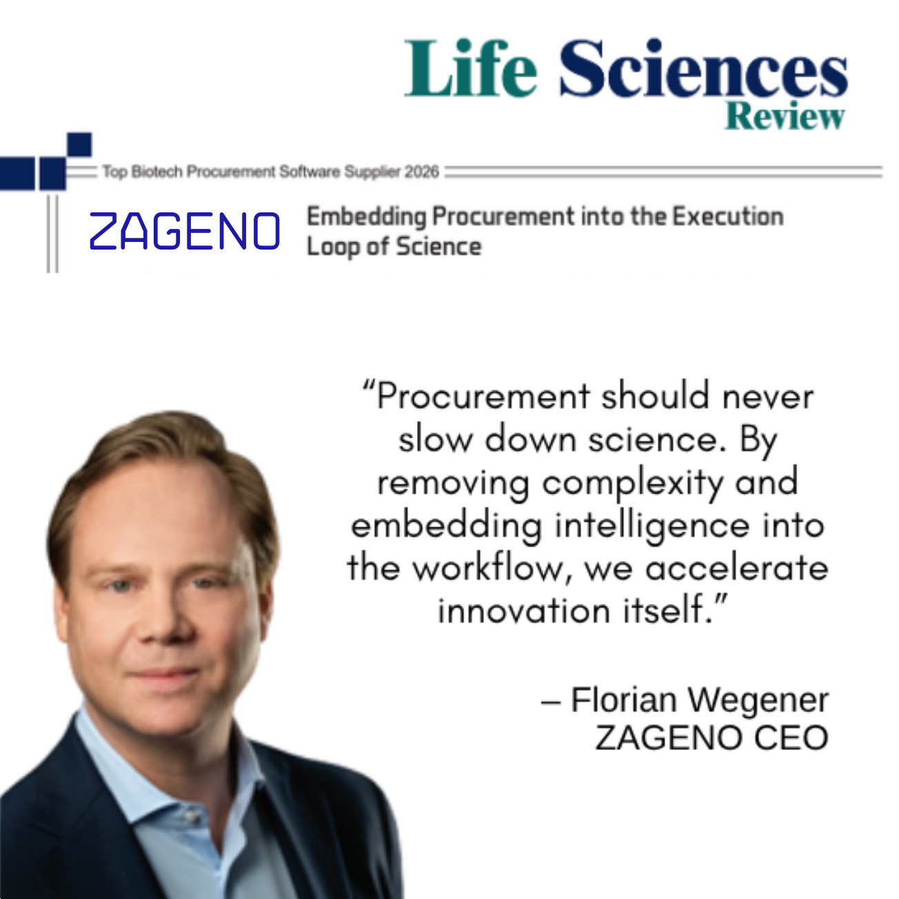 Life Sciences Review with photo of Florian Wegener