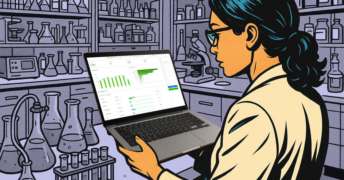 scientist looking at laptop showing ZAGENO catalogue