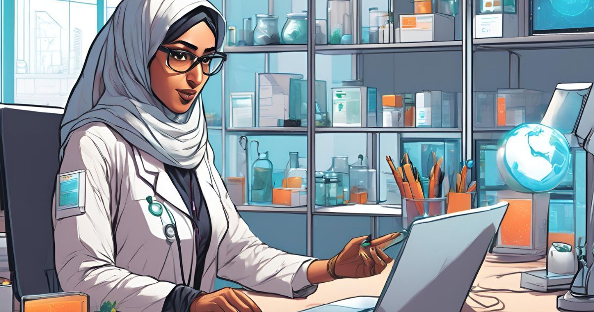 Scientist at desk order lab supplies with AI