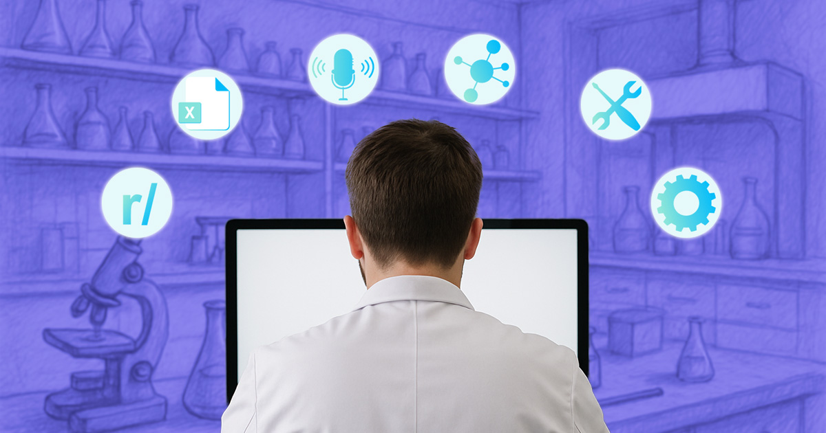 scientist working with lab management tools