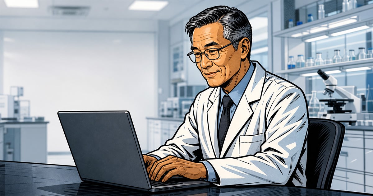 senior scientist reviewing procurement data