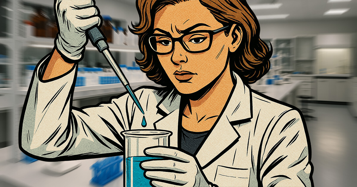 Scientist using pipette in laboratory