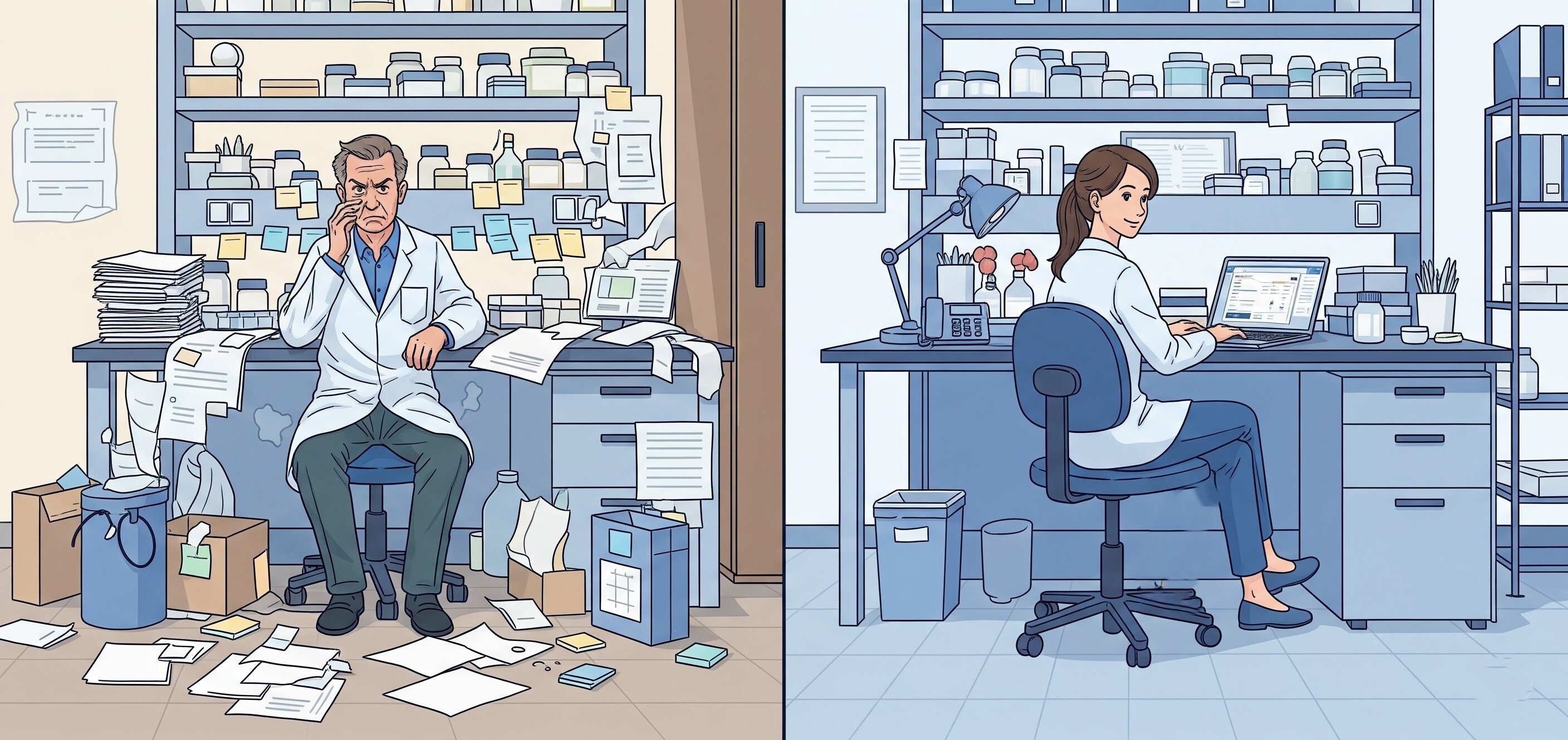 Researchers experiencing the before and after of a centralized procurement process