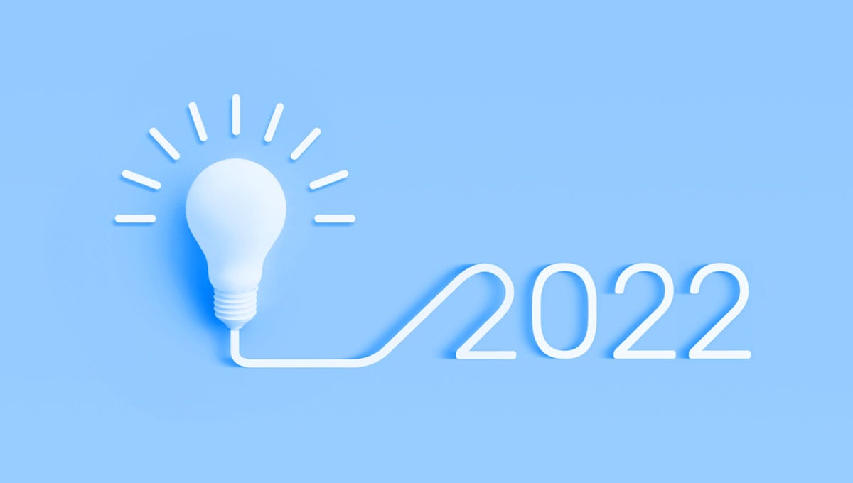 Illustration of 2022 and lightbulb