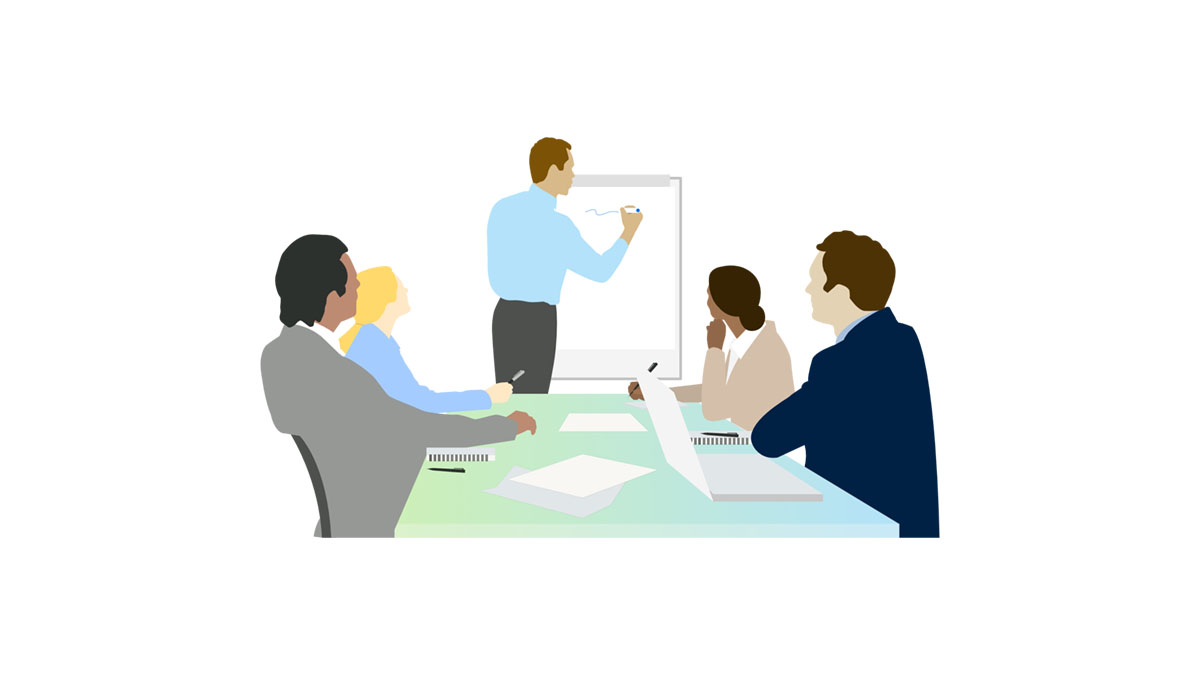 Illustration of people in a business meeting