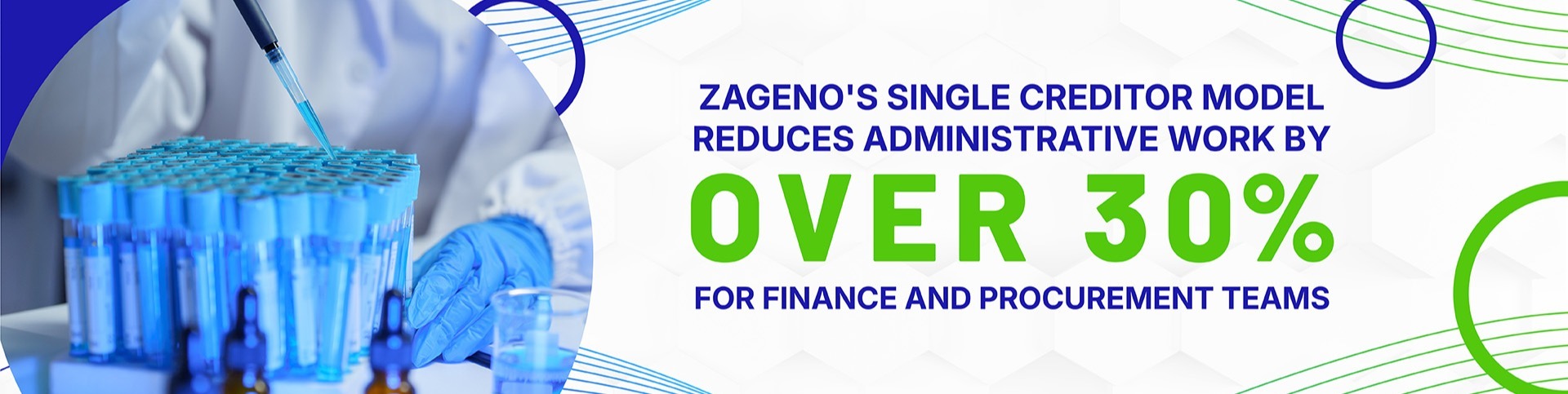 ZAGENO’s single creditor model reduces administrative work by over 30% for finance and procurement teams ZAGENO’s single creditor model reduces administrative work by over 30% for finance and procurement teams