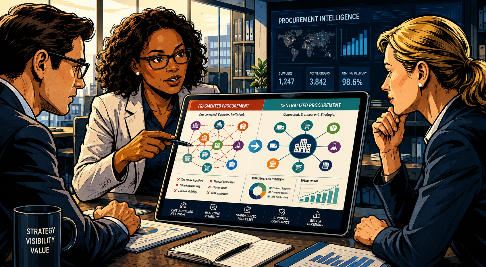 A researcher in a life sciences laboratory illustrating the need for streamlined pharma procurement and centralized supplier management to maintain research velocity.